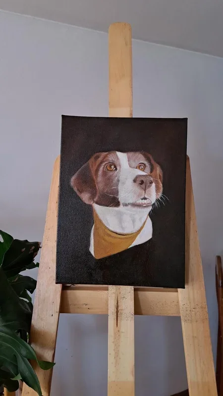 Oil Painting Portrait on Easel