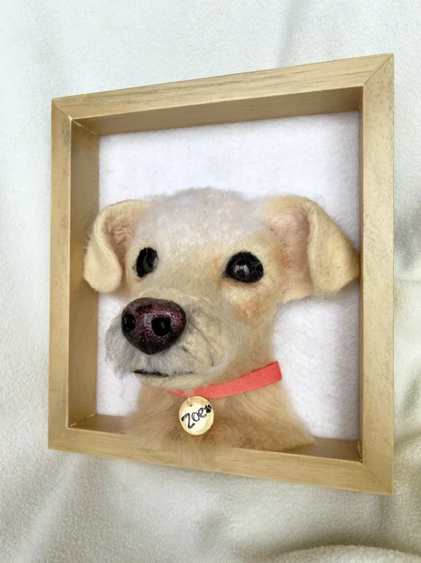 Framed Wool Portrait Detail 1