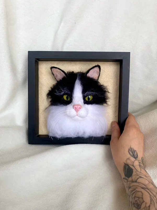 Framed Wool Portrait Detail 2